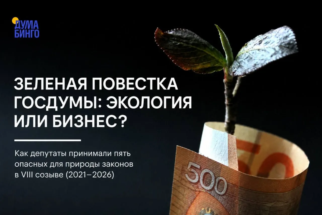 Анализ пяти лет законодательной практики показывает, что большинство инициатив, ослабляющих природоохранные нормы, проходят благодаря голосам «Единой России»; редкие споры и голоса «против» не меняют общей траектории.